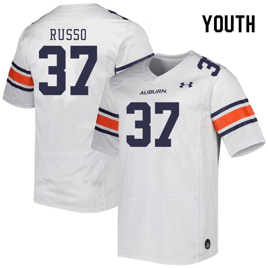 Youth #37 Gabriel Russo Auburn Tigers College Football Jerseys Stitched Sale-White - Click Image to Close